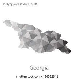 Georgia map in geometric polygonal style.Abstract gems triangle,modern design background.Vector illustration EPS10