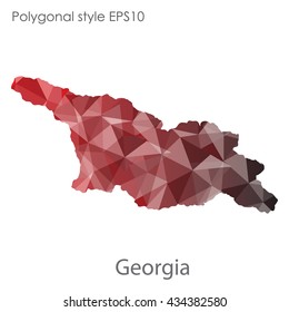 Georgia map in geometric polygonal style.Abstract gems triangle,modern design background.Vector illustration EPS10