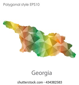 Georgia map in geometric polygonal style.Abstract gems triangle,modern design background.Vector illustration EPS10