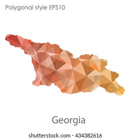 Georgia map in geometric polygonal style.Abstract gems triangle,modern design background.Vector illustration EPS10