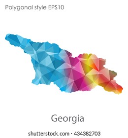 Georgia map in geometric polygonal style.Abstract gems triangle,modern design background.Vector illustration EPS10