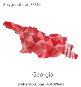 Georgia map in geometric polygonal style.Abstract gems triangle,modern design background.Vector illustration EPS10