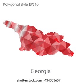 Georgia map in geometric polygonal style.Abstract gems triangle,modern design background.Vector illustration EPS10