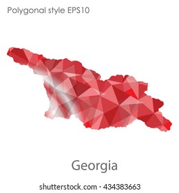 Georgia map in geometric polygonal style.Abstract gems triangle,modern design background.Vector illustration EPS10