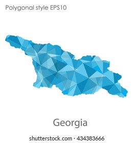 Georgia map in geometric polygonal style.Abstract gems triangle,modern design background.Vector illustration EPS10