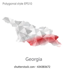 Georgia map in geometric polygonal style.Abstract gems triangle,modern design background.Vector illustration EPS10