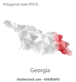 Georgia map in geometric polygonal style.Abstract gems triangle,modern design background.Vector illustration EPS10
