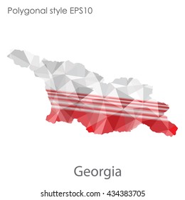 Georgia map in geometric polygonal style.Abstract gems triangle,modern design background.Vector illustration EPS10