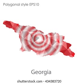 Georgia map in geometric polygonal style.Abstract gems triangle,modern design background.Vector illustration EPS10
