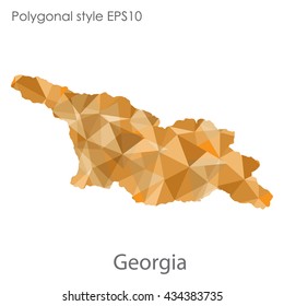 Georgia map in geometric polygonal style.Abstract gems triangle,modern design background.Vector illustration EPS10