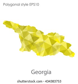 Georgia map in geometric polygonal style.Abstract gems triangle,modern design background.Vector illustration EPS10