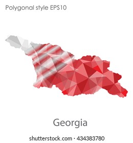 Georgia map in geometric polygonal style.Abstract gems triangle,modern design background.Vector illustration EPS10