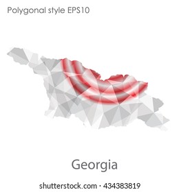 Georgia map in geometric polygonal style.Abstract gems triangle,modern design background.Vector illustration EPS10