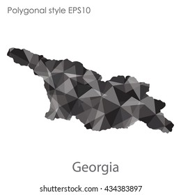 Georgia map in geometric polygonal style.Abstract gems triangle,modern design background.Vector illustration EPS10