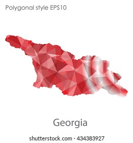 Georgia map in geometric polygonal style.Abstract gems triangle,modern design background.Vector illustration EPS10