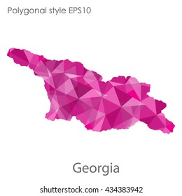 Georgia map in geometric polygonal style.Abstract gems triangle,modern design background.Vector illustration EPS10