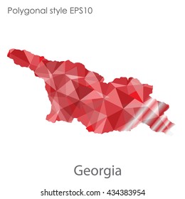 Georgia map in geometric polygonal style.Abstract gems triangle,modern design background.Vector illustration EPS10