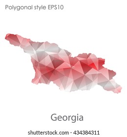 Georgia map in geometric polygonal style.Abstract gems triangle,modern design background.Vector illustration EPS10