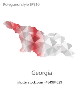 Georgia map in geometric polygonal style.Abstract gems triangle,modern design background.Vector illustration EPS10