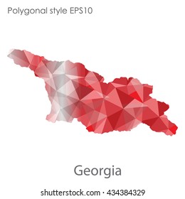 Georgia map in geometric polygonal style.Abstract gems triangle,modern design background.Vector illustration EPS10