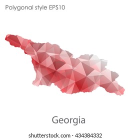 Georgia map in geometric polygonal style.Abstract gems triangle,modern design background.Vector illustration EPS10