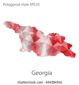 Georgia map in geometric polygonal style.Abstract gems triangle,modern design background.Vector illustration EPS10