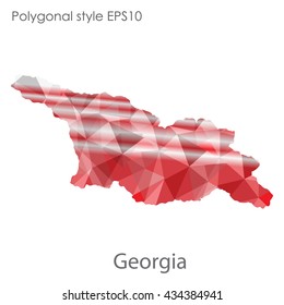 Georgia map in geometric polygonal style.Abstract gems triangle,modern design background.Vector illustration EPS10
