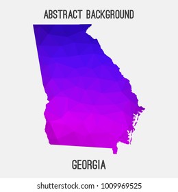Georgia map in geometric polygonal,mosaic style.Abstract tessellation,modern design background,low poly. Vector illustration.