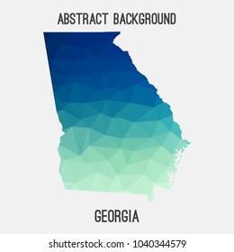 Georgia map in geometric polygonal,mosaic style.Abstract tessellation,modern design background,low poly. Geometric cover, mockup. Vector illustration.