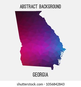Georgia map in geometric polygonal,mosaic style.Abstract tessellation,modern design background,low poly. Geometric cover, mockup. Vector illustration.
