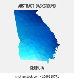 Georgia map in geometric polygonal,mosaic style.Abstract tessellation,modern design background,low poly. Geometric cover, mockup. Vector illustration.