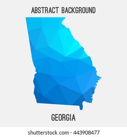 Georgia map in geometric polygonal,mosaic style.Abstract tessellation,modern design background. Vector illustration EPS8