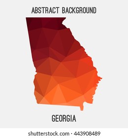 Georgia map in geometric polygonal,mosaic style.Abstract tessellation,modern design background. Vector illustration EPS8