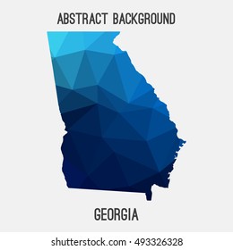 Georgia map in geometric polygonal,mosaic style.Abstract tessellation,modern design background,low poly. Vector illustration.