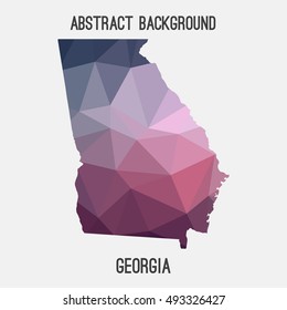 Georgia map in geometric polygonal,mosaic style.Abstract tessellation,modern design background,low poly. Vector illustration.