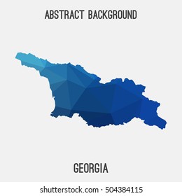 Georgia map in geometric polygonal,mosaic style.Abstract tessellation,modern design background,low poly. Vector illustration.