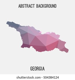 Georgia map in geometric polygonal,mosaic style.Abstract tessellation,modern design background,low poly. Vector illustration.