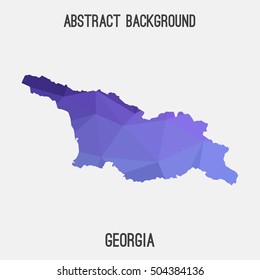Georgia map in geometric polygonal,mosaic style.Abstract tessellation,modern design background,low poly. Vector illustration.