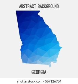 Georgia map in geometric polygonal,mosaic style.Abstract tessellation,modern design background. Vector illustration EPS8