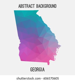 Georgia map in geometric polygonal,mosaic style.Abstract tessellation,modern design background,low poly. Vector illustration.