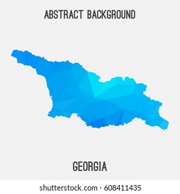 Georgia map in geometric polygonal,mosaic style.Abstract tessellation,modern design background,low poly. Vector illustration.