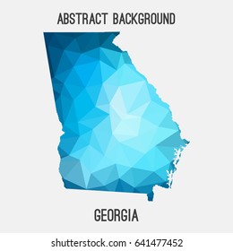 Georgia map in geometric polygonal,mosaic style.Abstract tessellation,modern design background,low poly. Vector illustration.