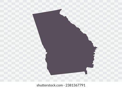 GEORGIA Map Graphite Color on White Background quality files Png