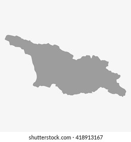 Georgia  map in gray on a white background