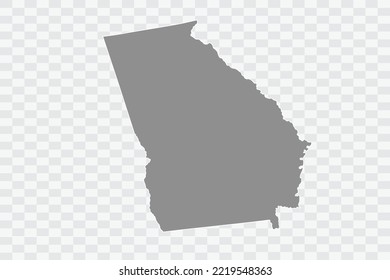 GEORGIA Map grey Color on White Background  Png