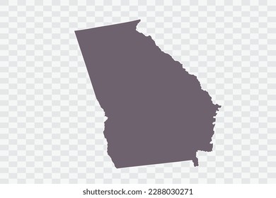 GEORGIA Map Grey Color on White Background quality files Png