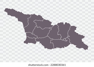 GEORGIA Map Grey Color on White Background quality files Png