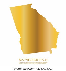 GEORGIA-Karte hoch detailliert auf weißem Hintergrund. goldene Farbverlauf-Farbe. Abstraktes Design, Vektorgrafik eps10
