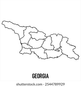 georgia map icon isolated on white background. Outline map. Simple line icon. Vector illustration