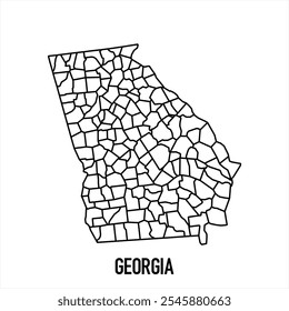 Georgia map icon isolated on white background. Outline map. Simple line icon. Vector illustration